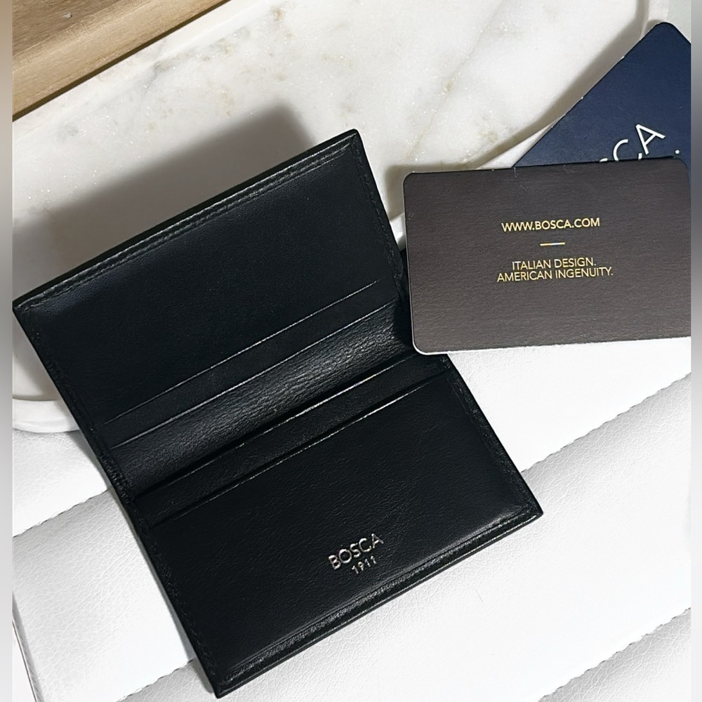 Bosca 441 Nappa Vitello Black Leather Calling Card Case